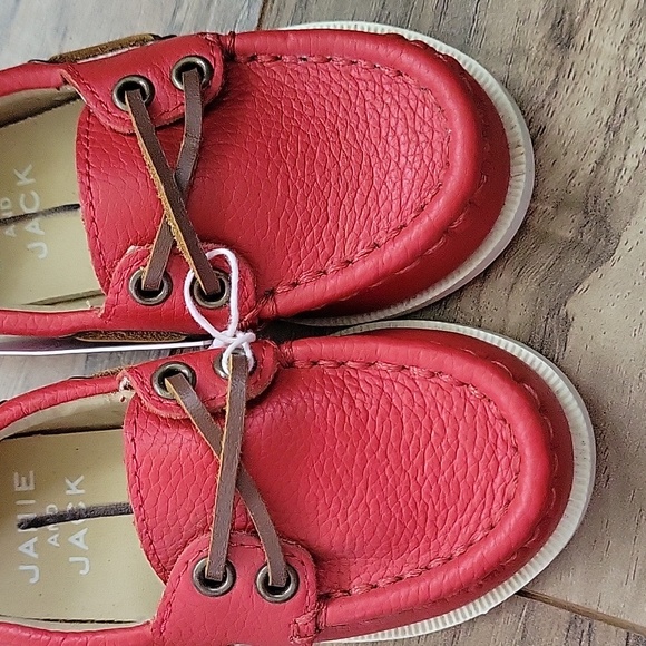 Janie and jack  red boat loafers - Picture 3 of 8